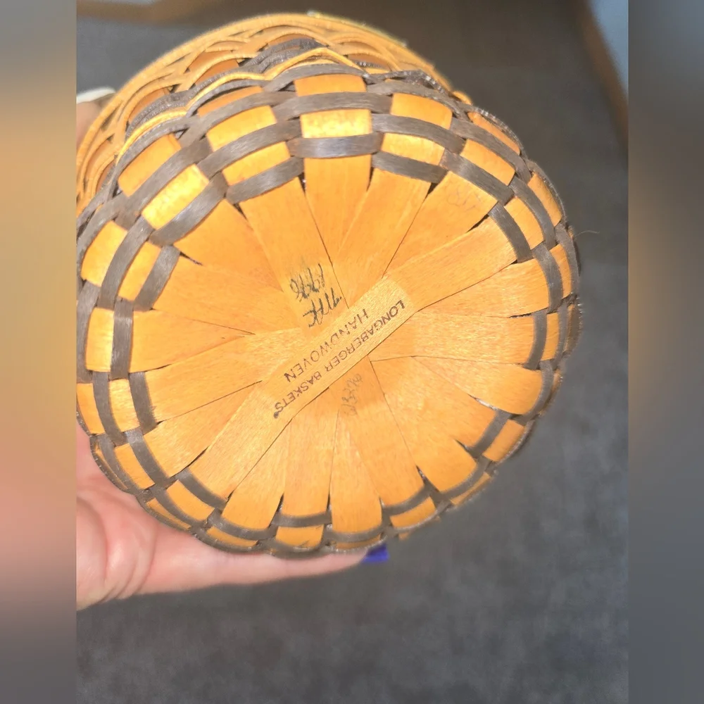 Longaberger Basket with Plaid Fabric Accent